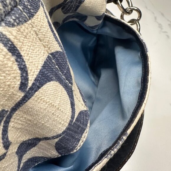 Coach #19623 Signature Legacy Canvas and Leather Messenger Bag Denim & Leather - Picture 8 of 12